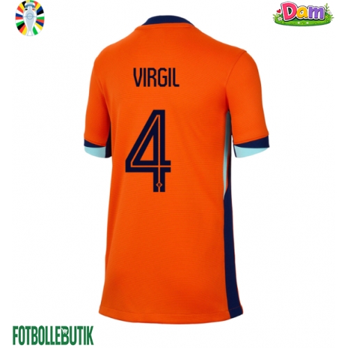 Nederländerna Virgil van Dijk #4 Hemmatröja Kvinnor EM 2024 Kortärmad